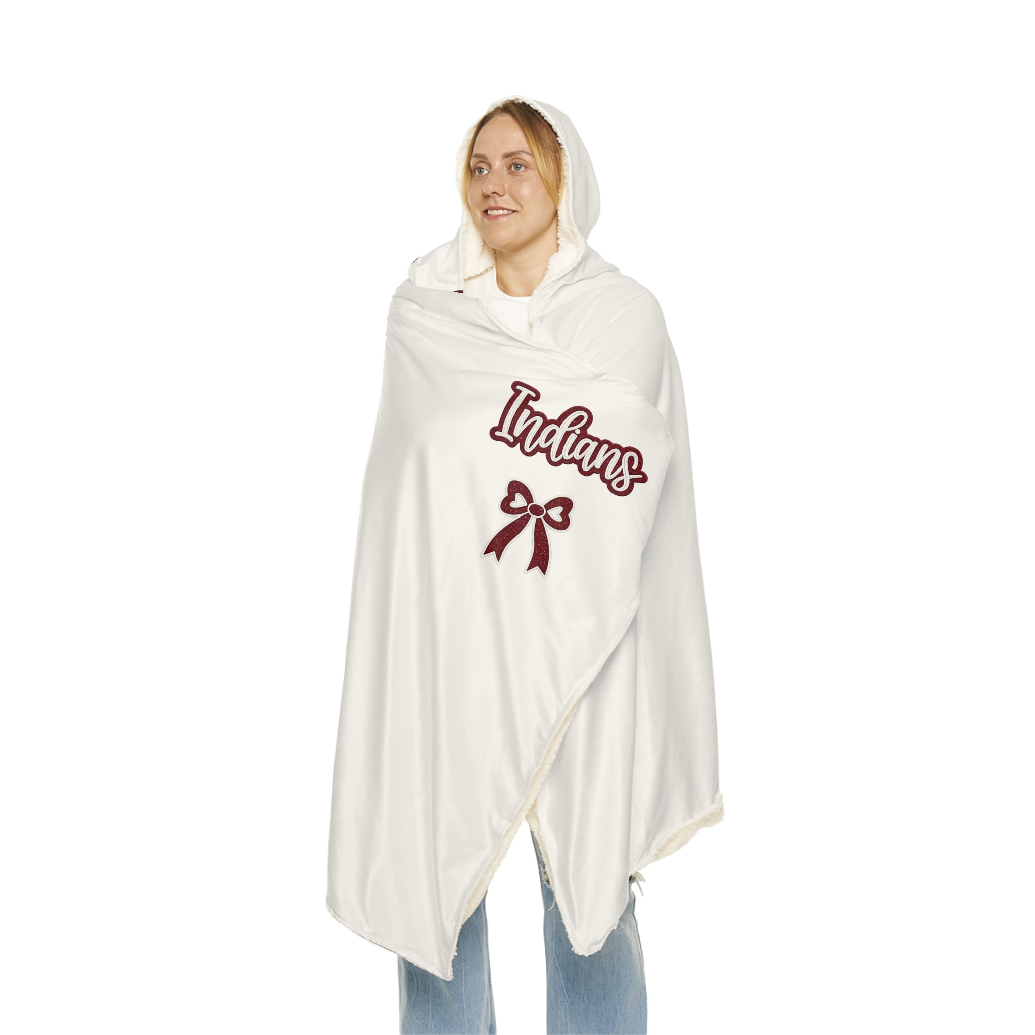 Hooded Snuggle Blanket – Maroon 'D' & Indians Cheer Design
