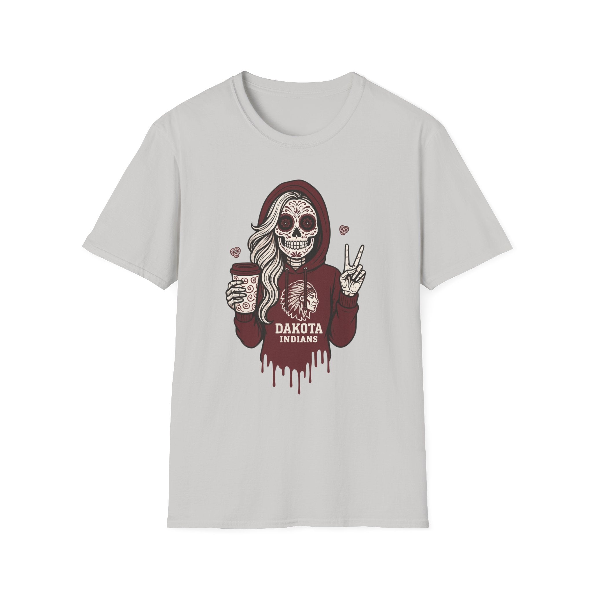 Dakota Indians Sugar Skull Hoodie Graphic T‑Shirt