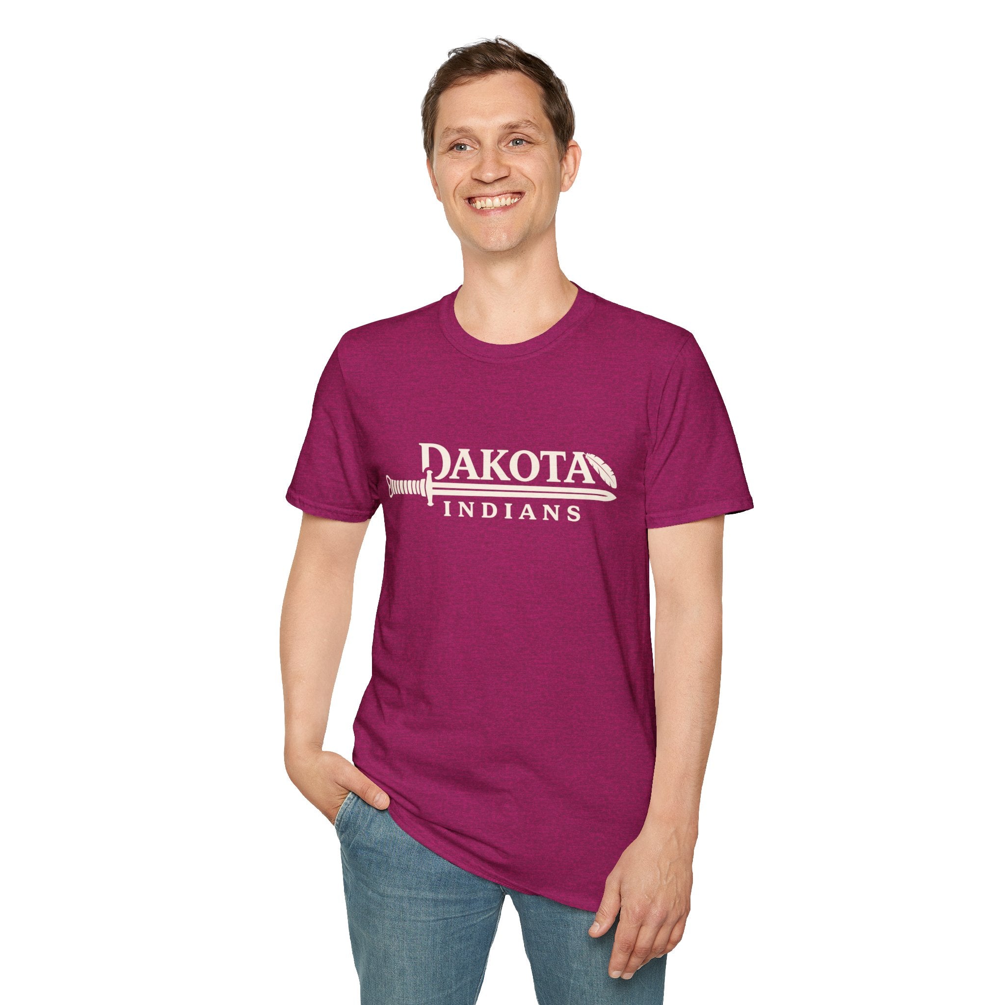 Dakota Indians T‑Shirt — Retro Spear Logo School Spirit Tee