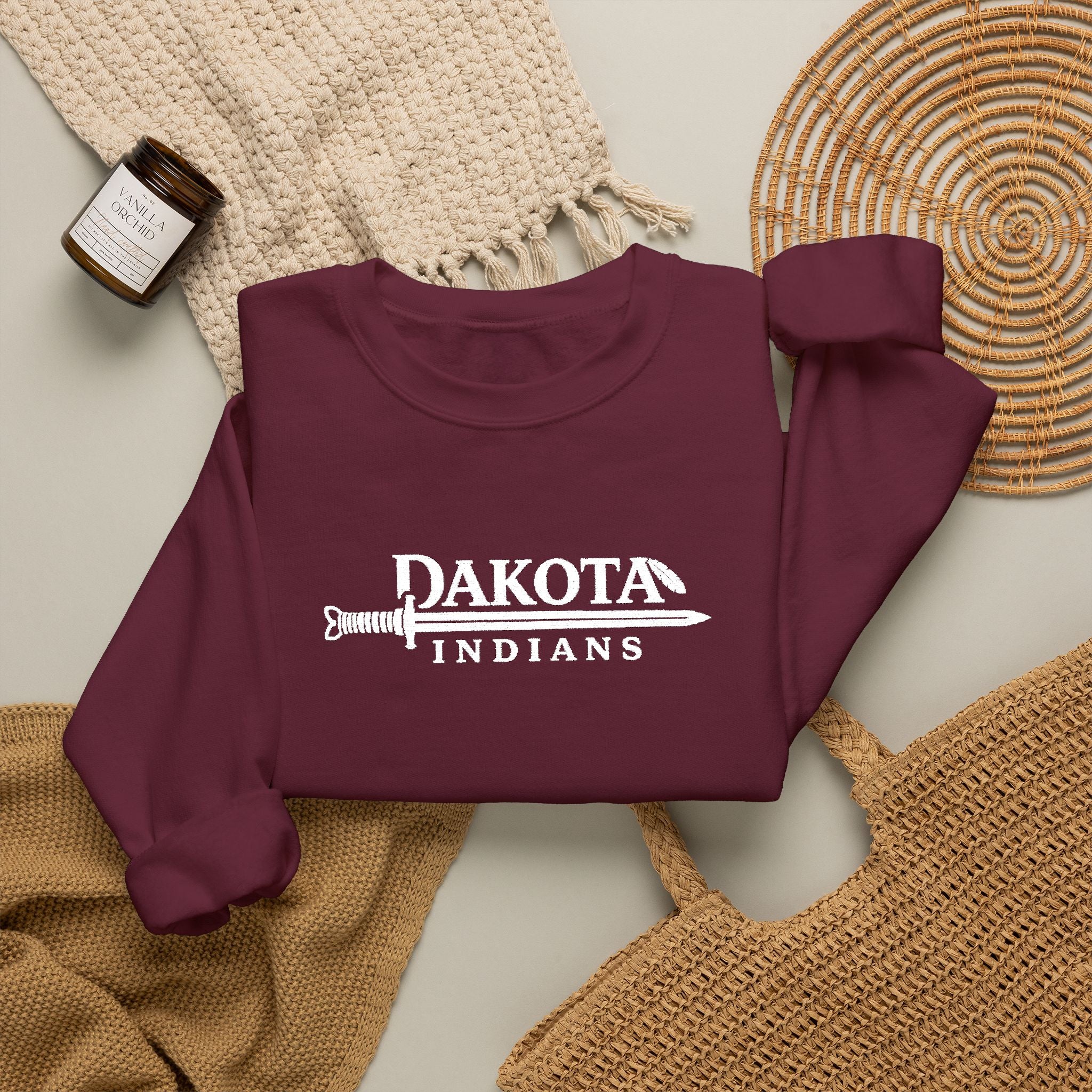 Embordered Dakota Indians Crewneck Sweatshirt