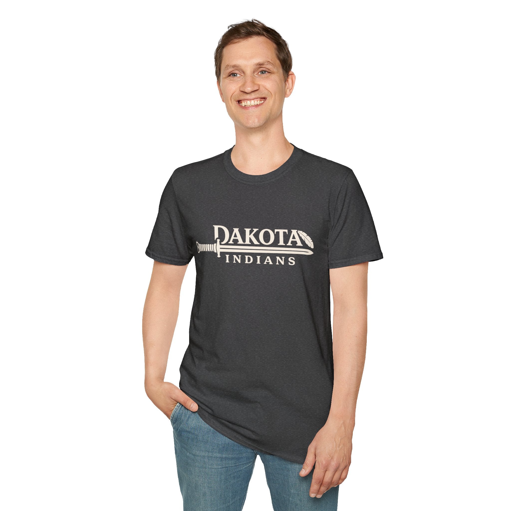 Dakota Indians T‑Shirt — Retro Spear Logo School Spirit Tee