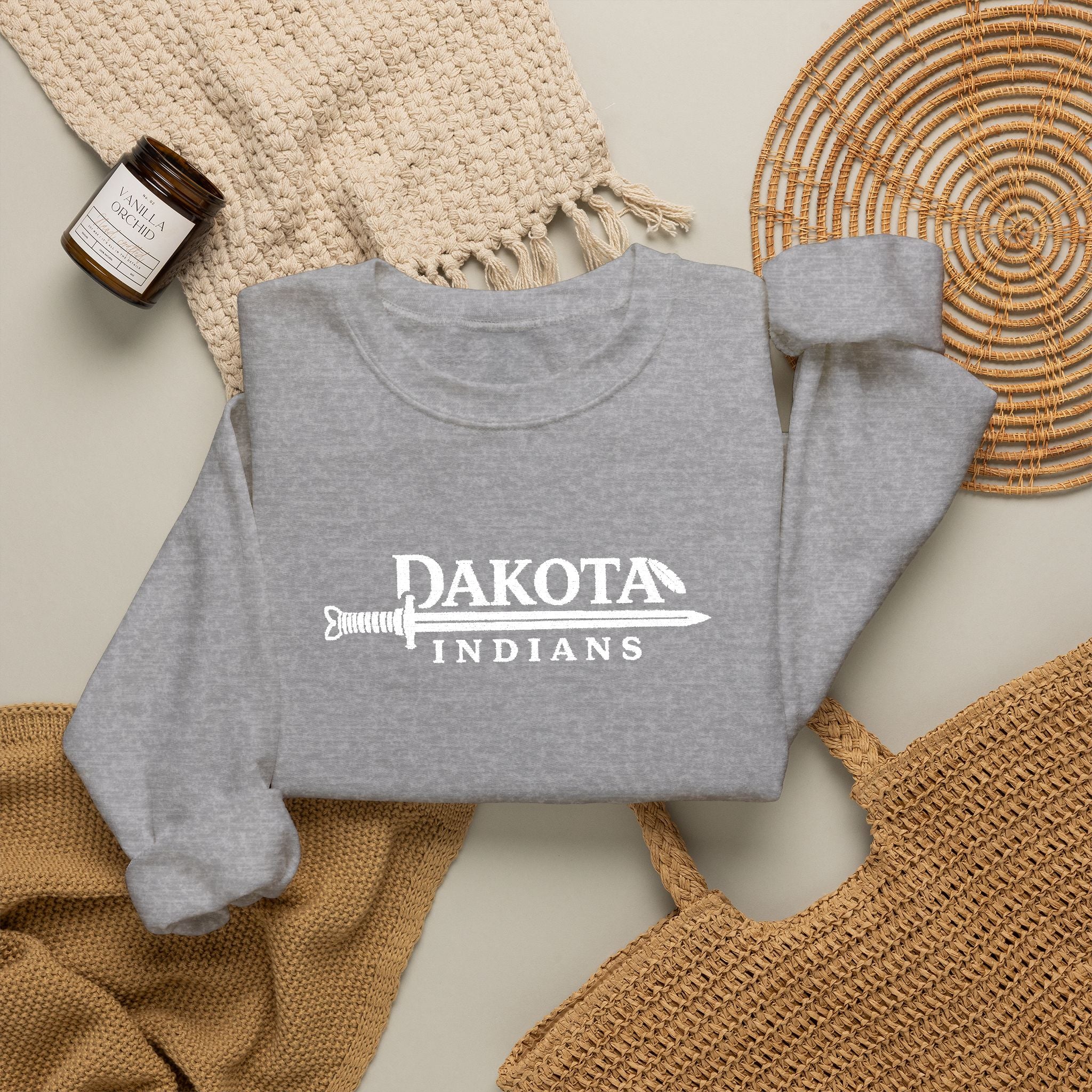 Embordered Dakota Indians Crewneck Sweatshirt