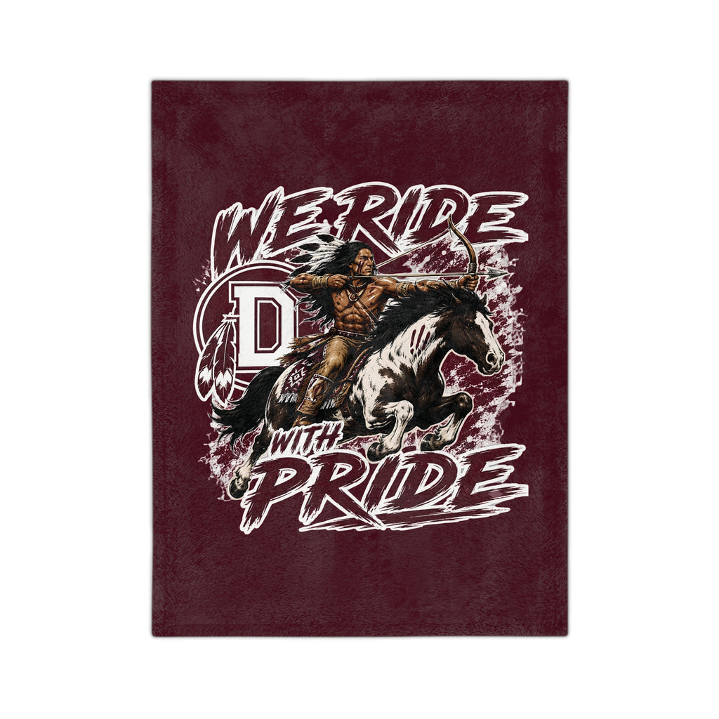 Velveteen Blanket — 'We Ride With Pride' Western Rodeo Horse & Rider Throw