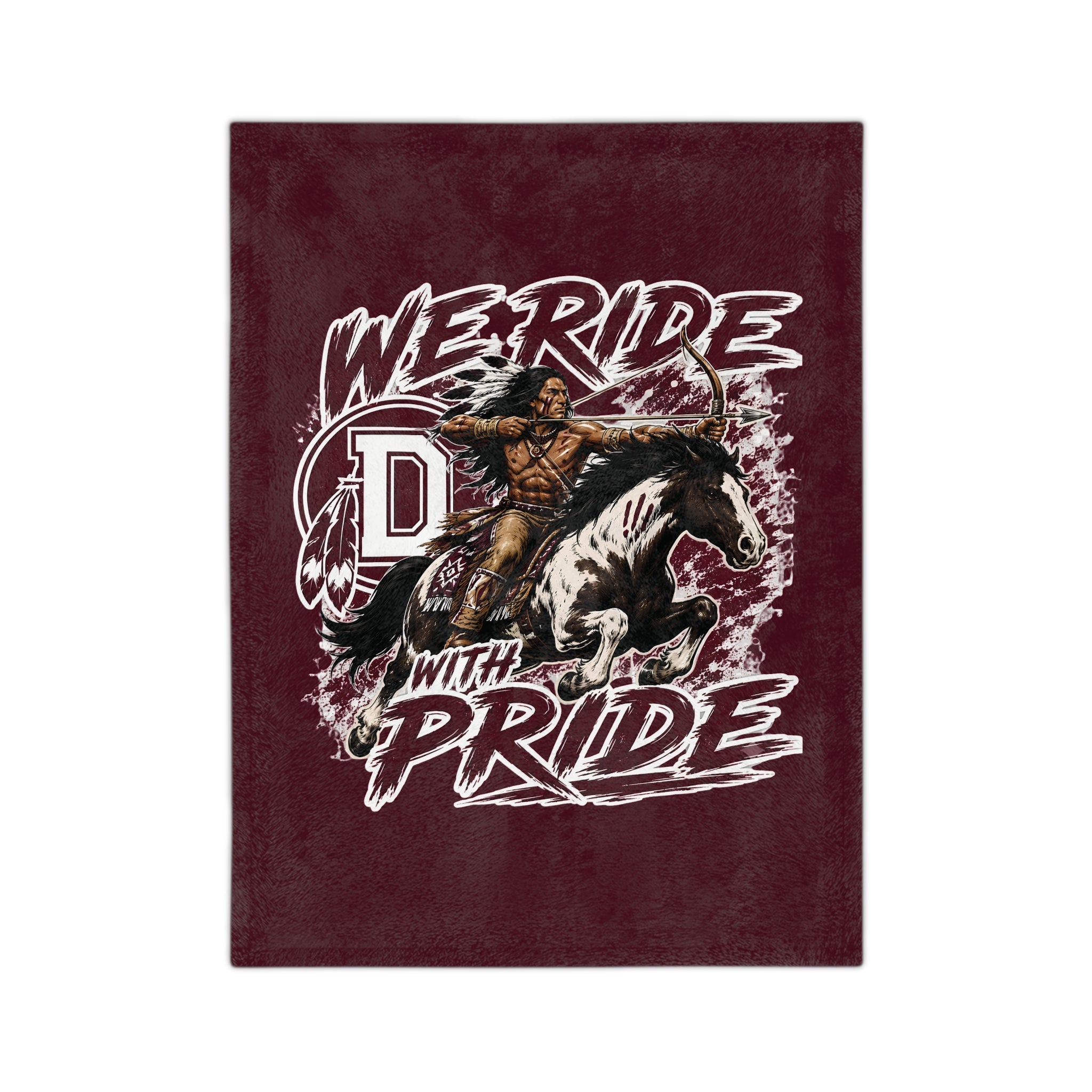 Velveteen Blanket — 'We Ride With Pride' Western Rodeo Horse & Rider Throw