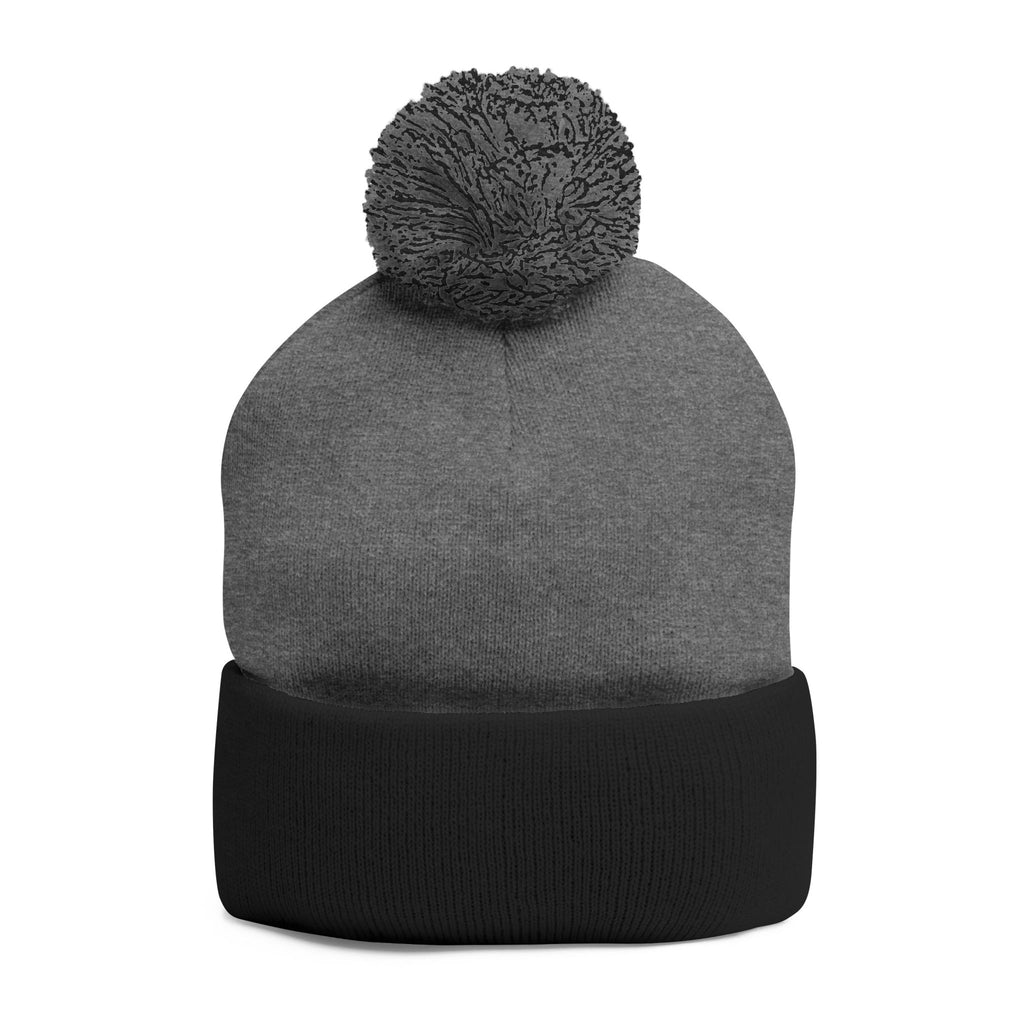 Embroidered 'Indians' Pom-Pom Knit Cap
