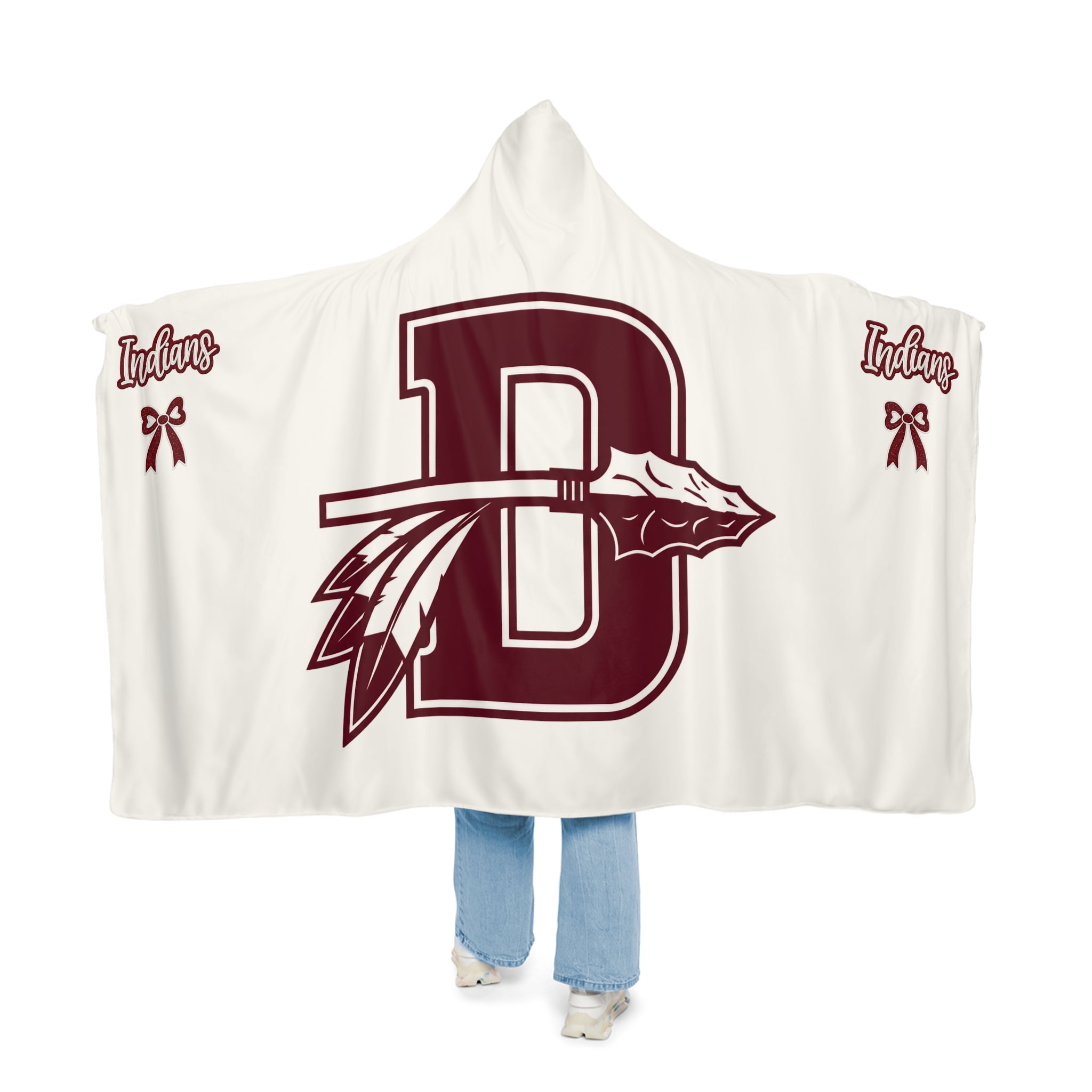 Hooded Snuggle Blanket – Maroon 'D' & Indians Cheer Design