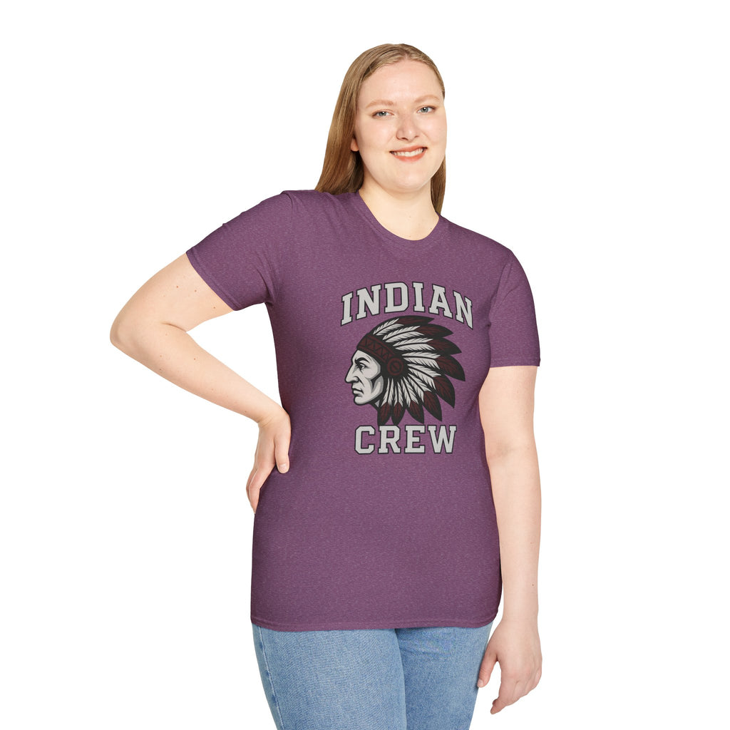 Indian Crew T-Shirt — Vintage Tribal Chief Graphic Tee