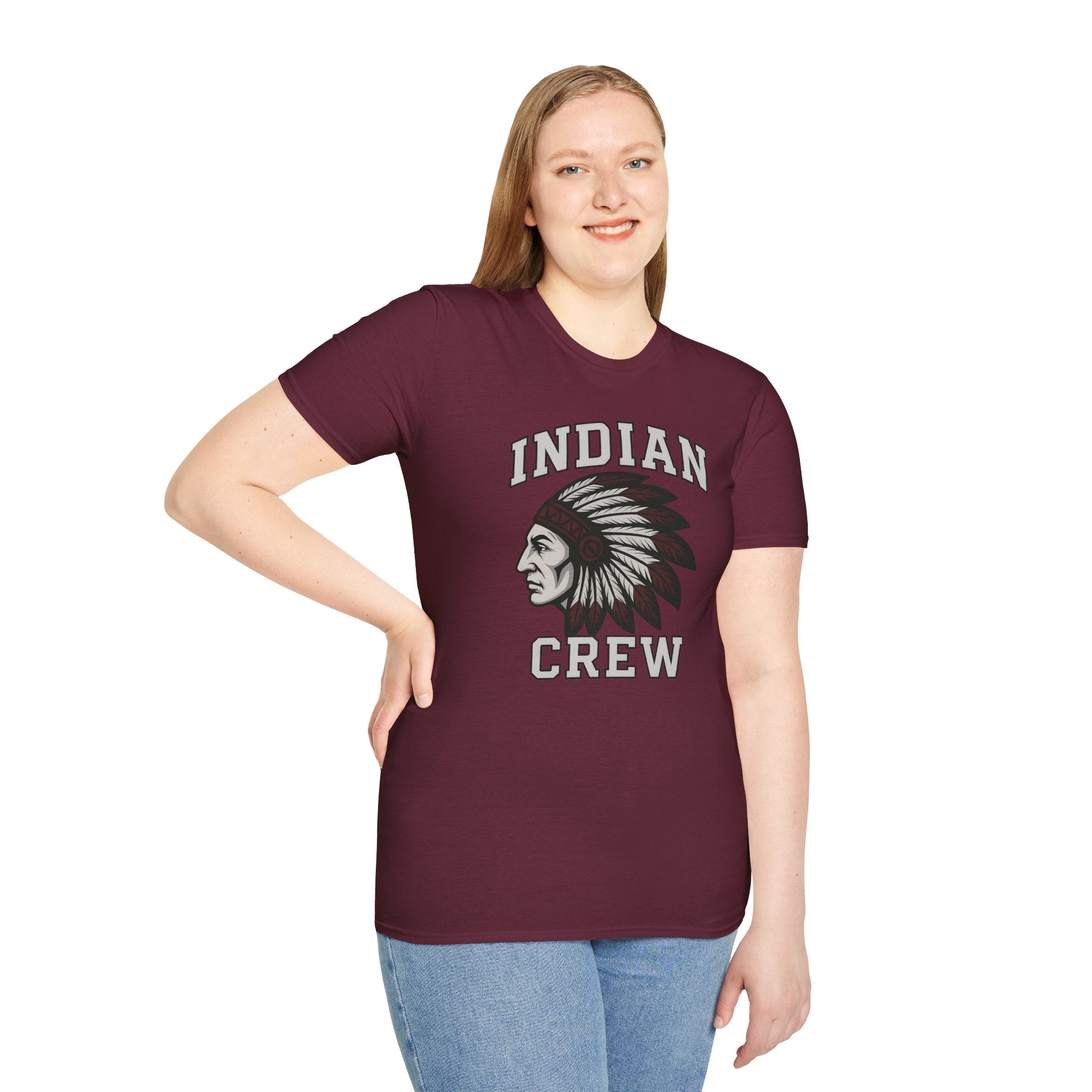 Indian Crew T-Shirt — Vintage Tribal Chief Graphic Tee