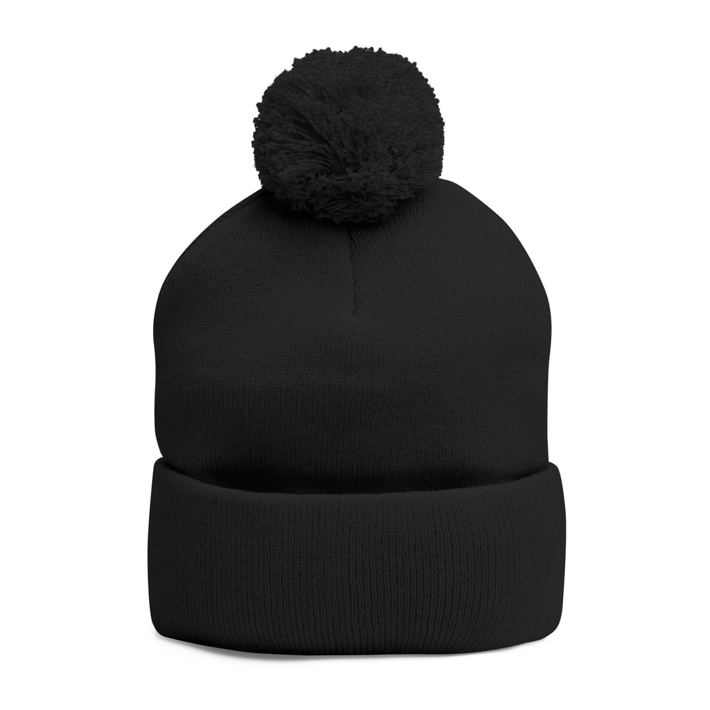 Embroidered 'Indians' Pom-Pom Knit Cap