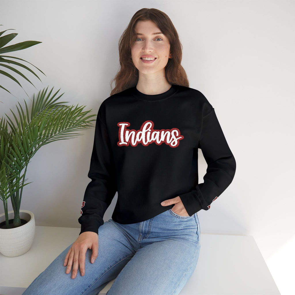 Indians Crewneck Sweatshirt – Retro Script School Spirit Pullover