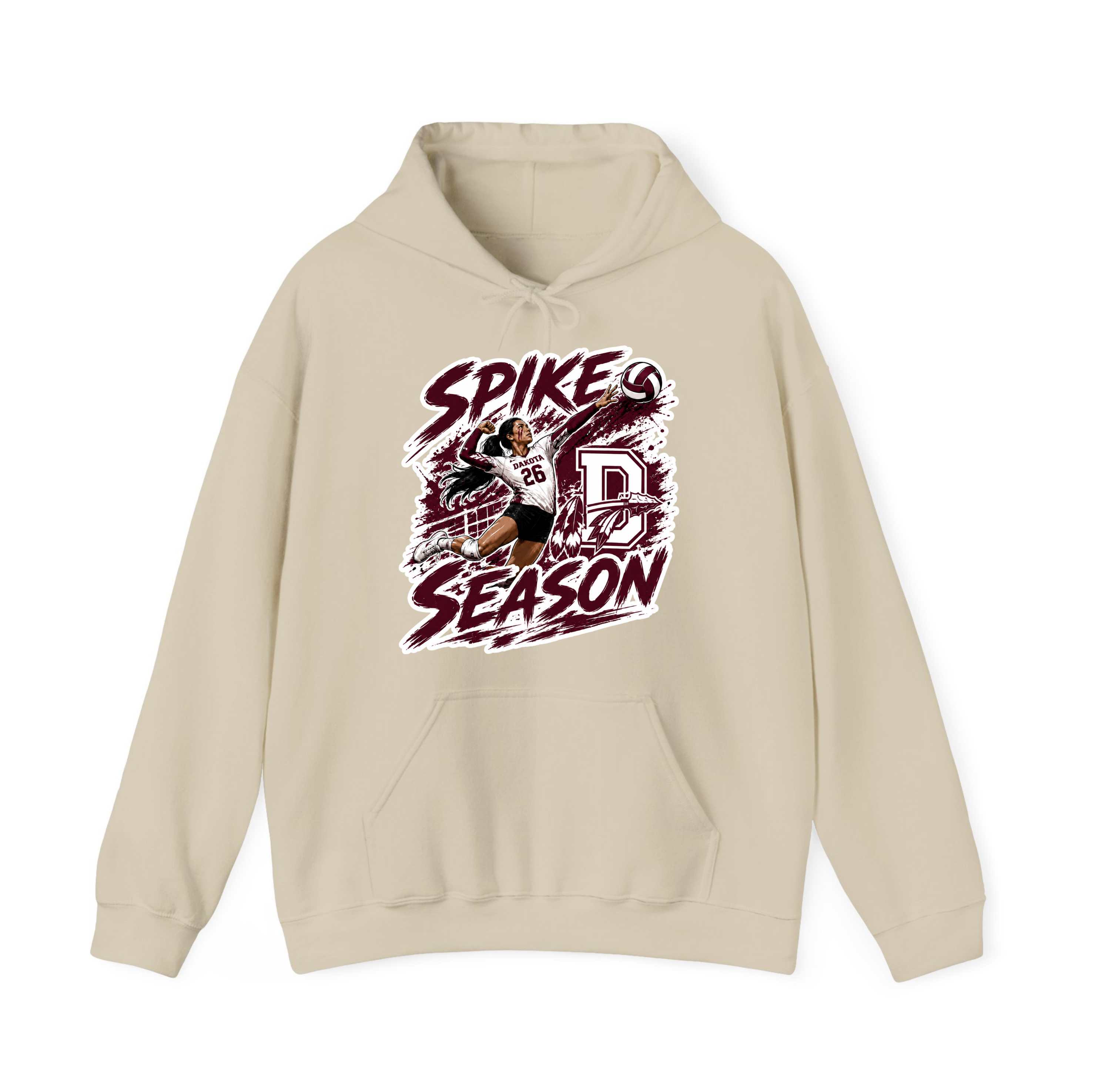 Youth Dakota Volleyball Spike Season Spirit Wear | T-Shirt, Crewneck & Hoodie