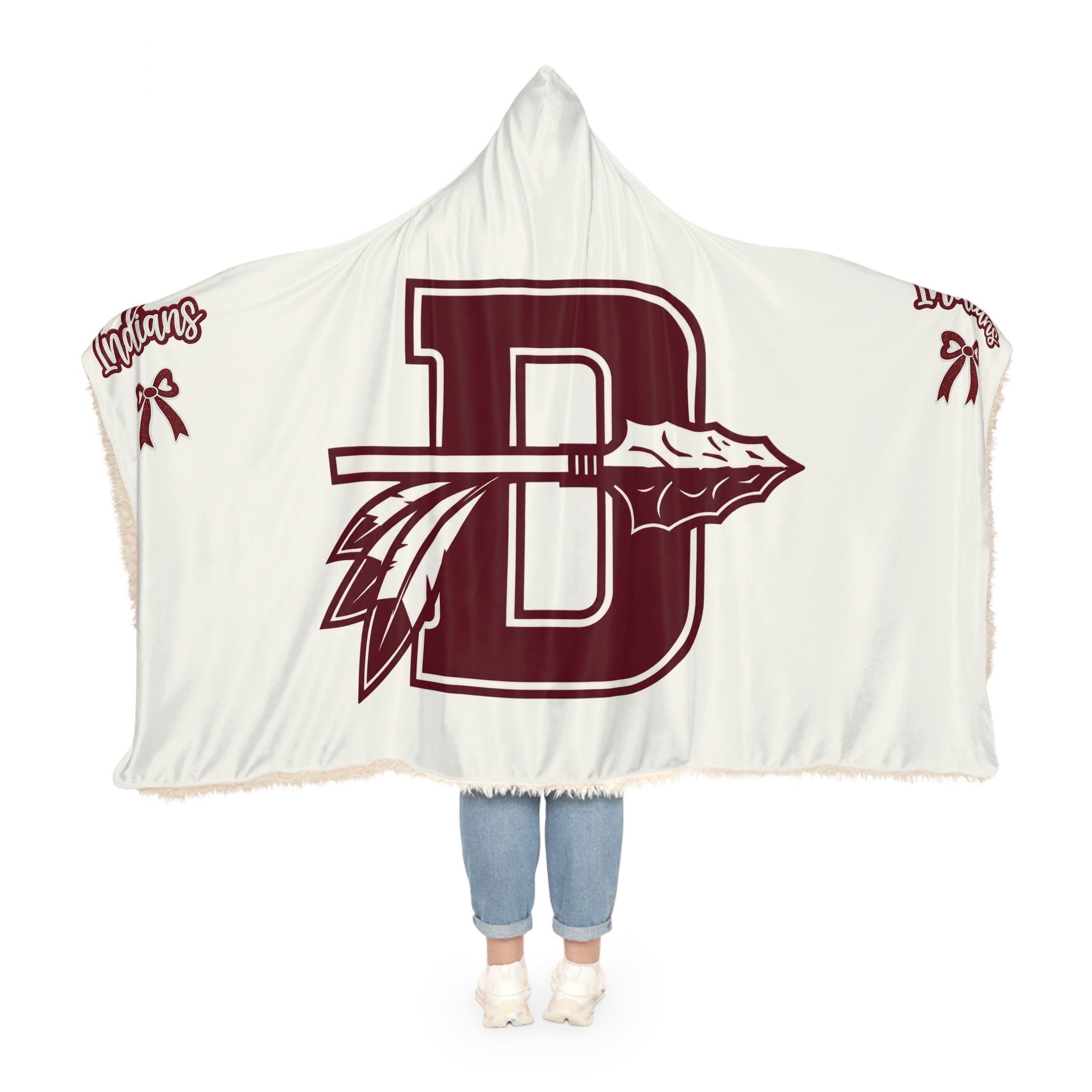 Hooded Snuggle Blanket – Maroon 'D' & Indians Cheer Design
