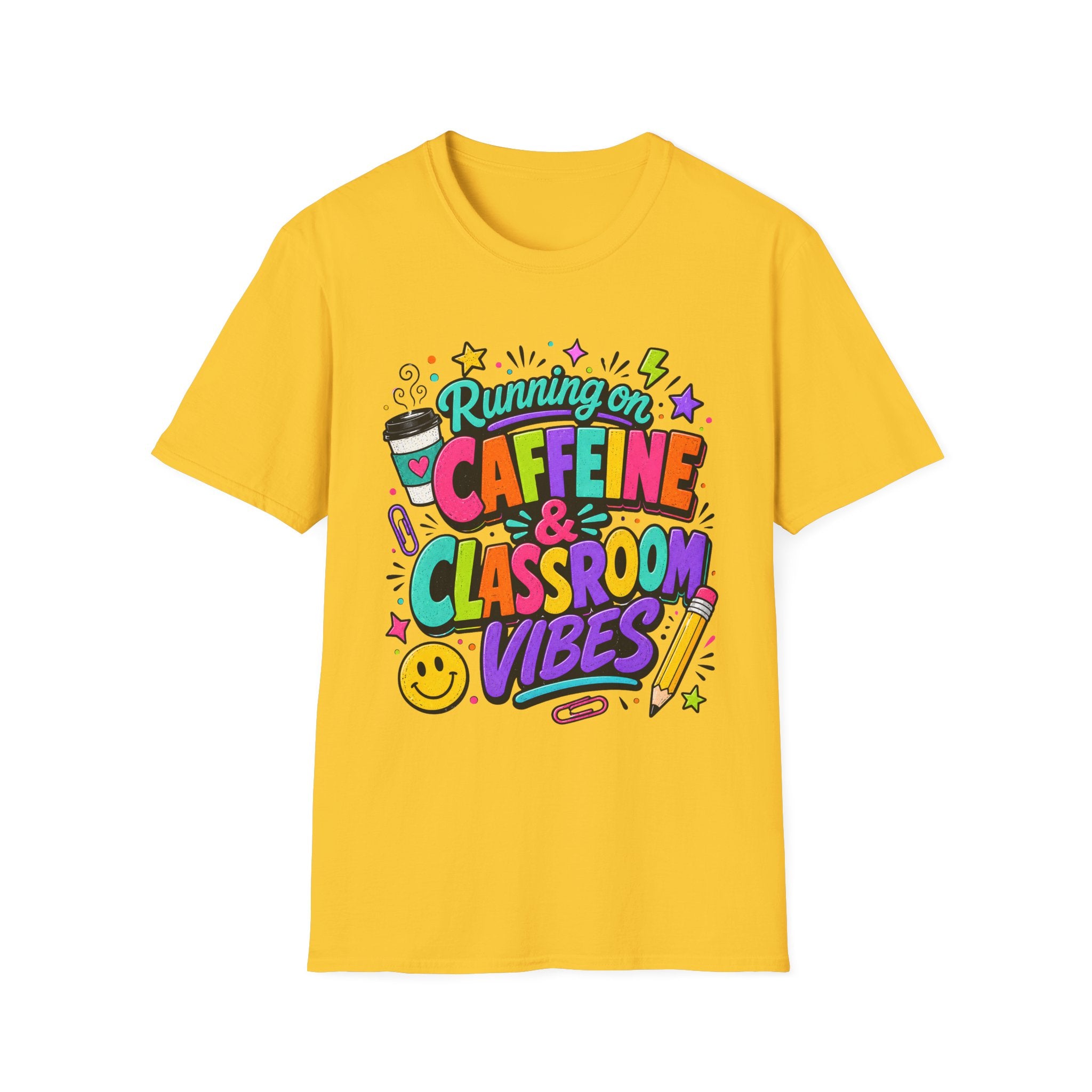 Running on Caffeine & Classroom Vibes Teacher Shirt