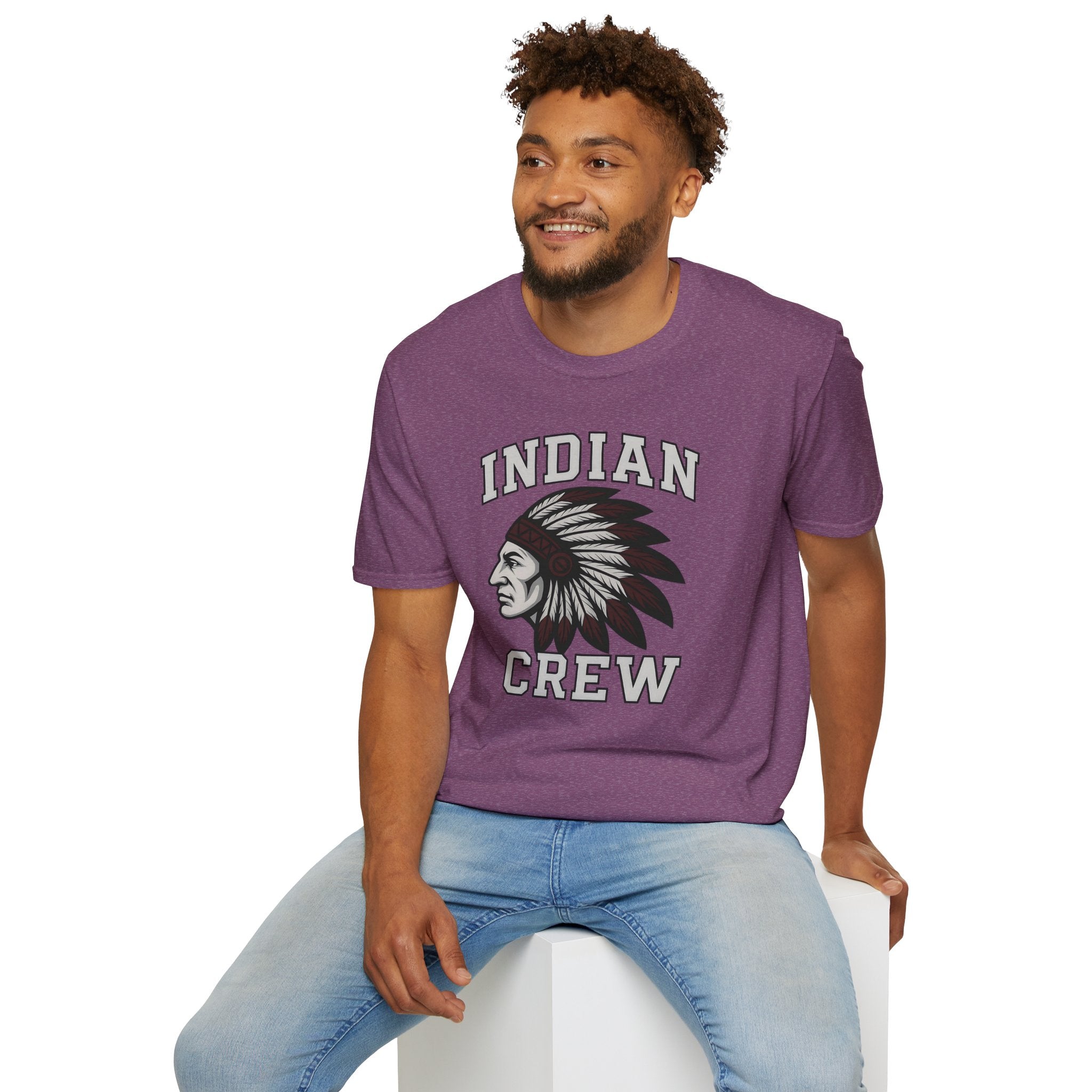 Indian Crew T-Shirt — Vintage Tribal Chief Graphic Tee