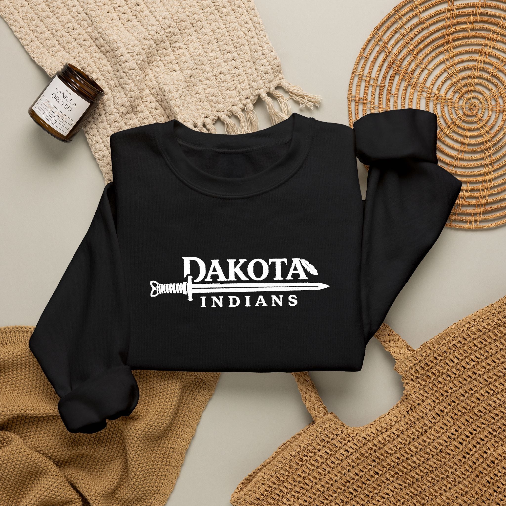 Embordered Dakota Indians Crewneck Sweatshirt
