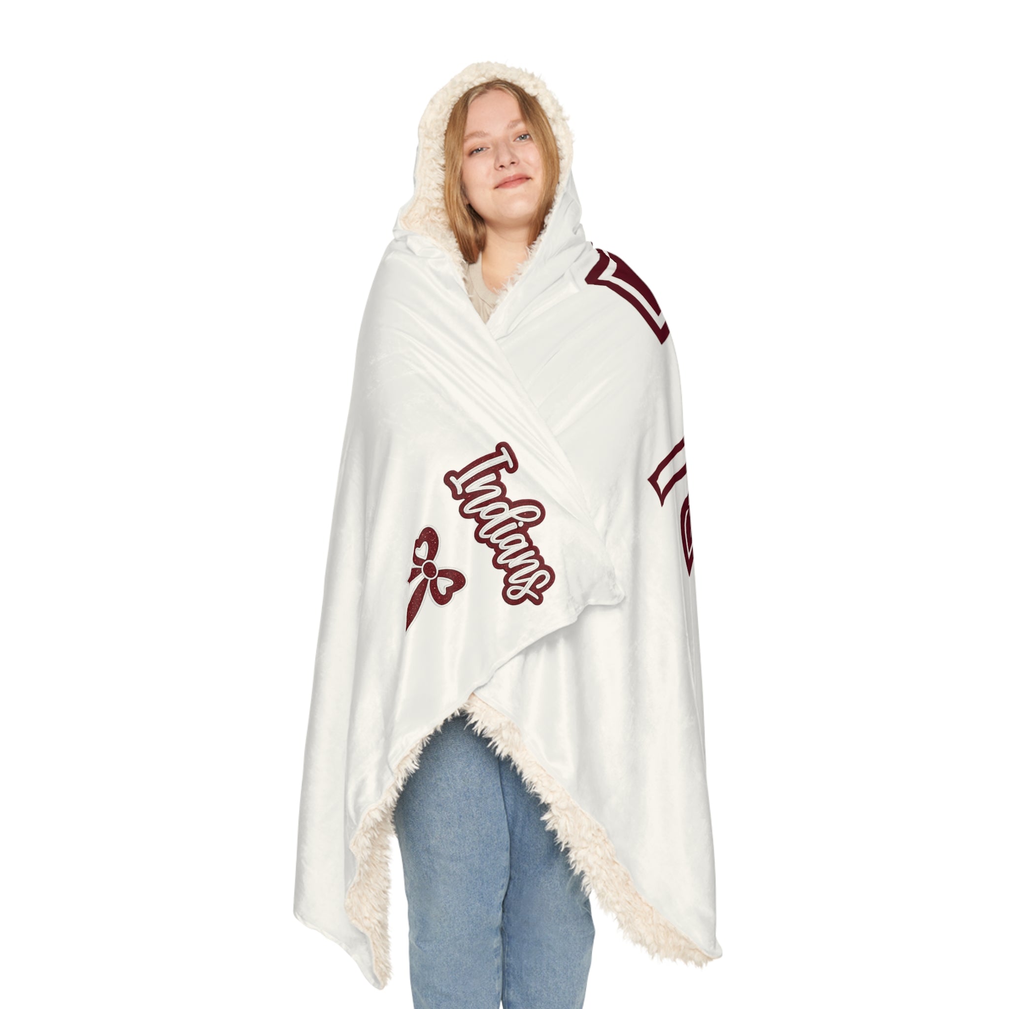Hooded Snuggle Blanket – Maroon 'D' & Indians Cheer Design