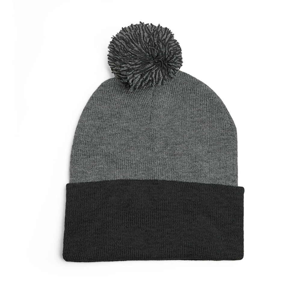 Embroidered 'Indians' Pom-Pom Knit Cap