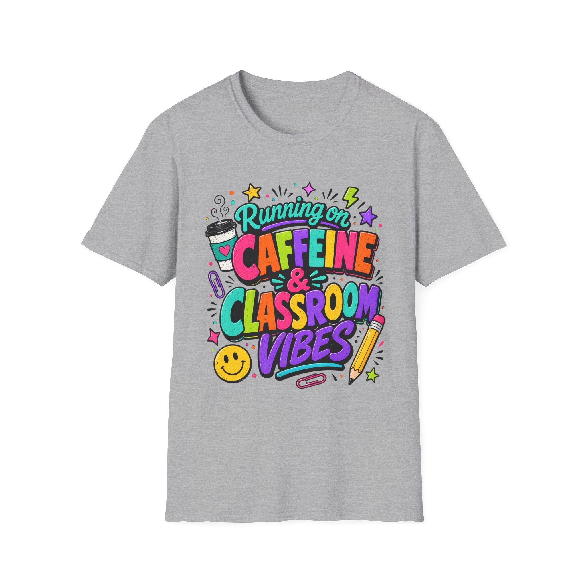Running on Caffeine & Classroom Vibes Teacher Shirt