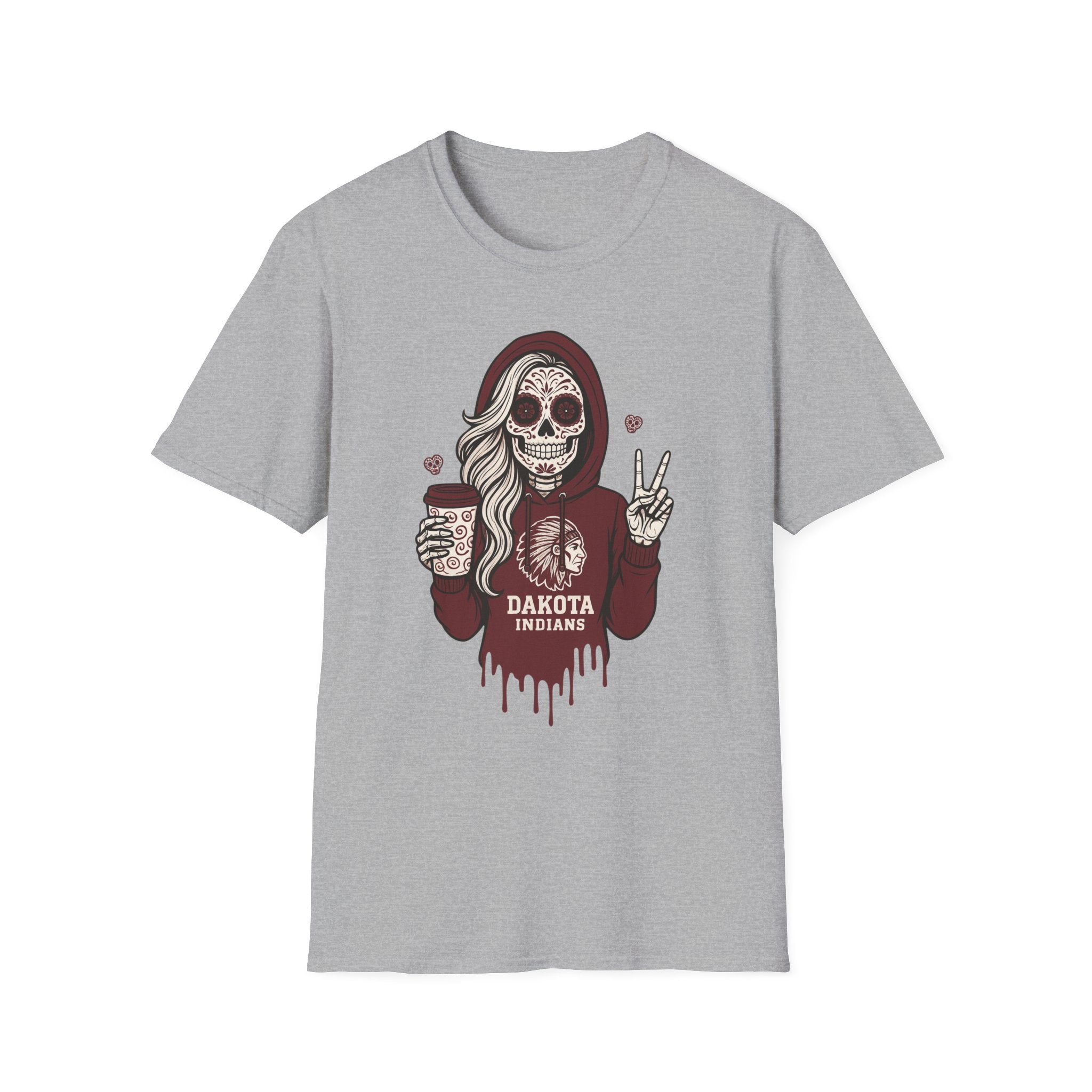 Dakota Indians Sugar Skull Hoodie Graphic T‑Shirt