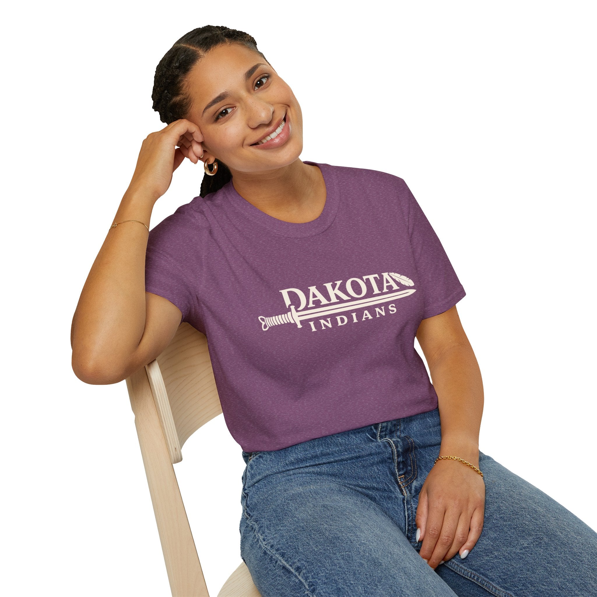 Dakota Indians T‑Shirt — Retro Spear Logo School Spirit Tee