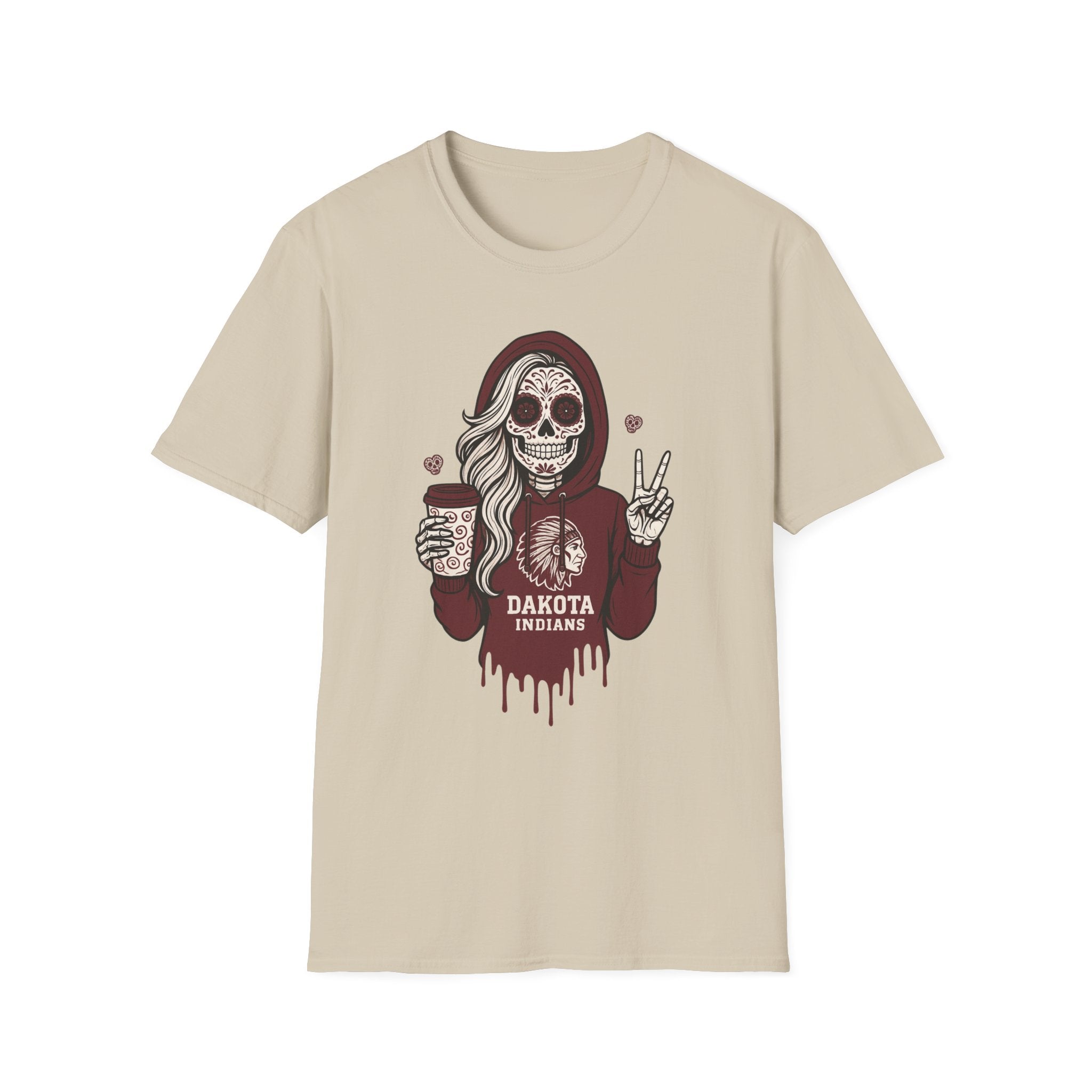 Dakota Indians Sugar Skull Hoodie Graphic T‑Shirt