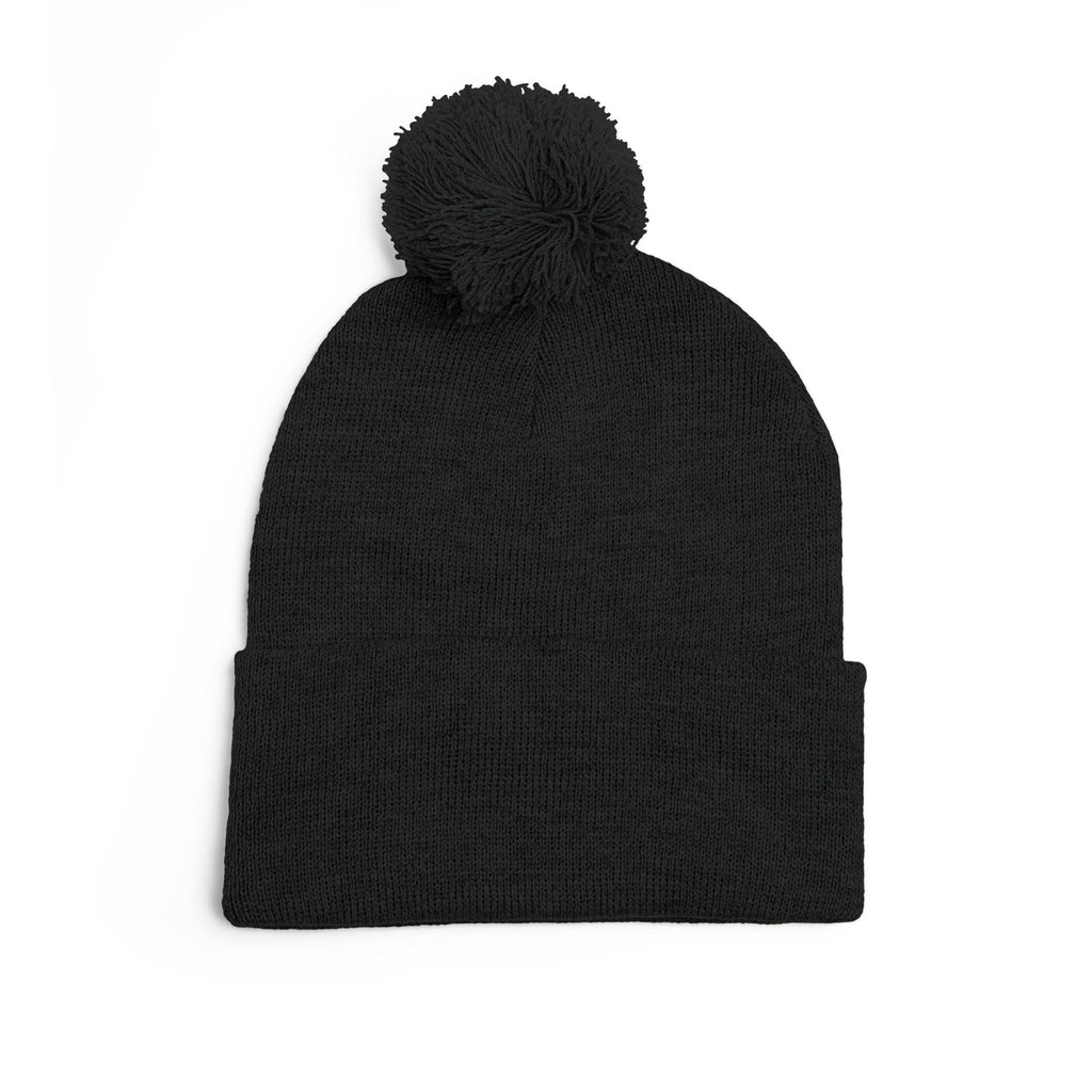 Embroidered 'Indians' Pom-Pom Knit Cap