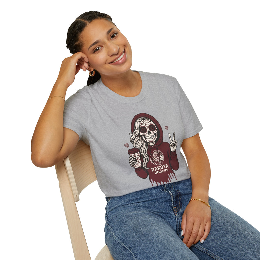 Dakota Indians Sugar Skull Hoodie Graphic T‑Shirt