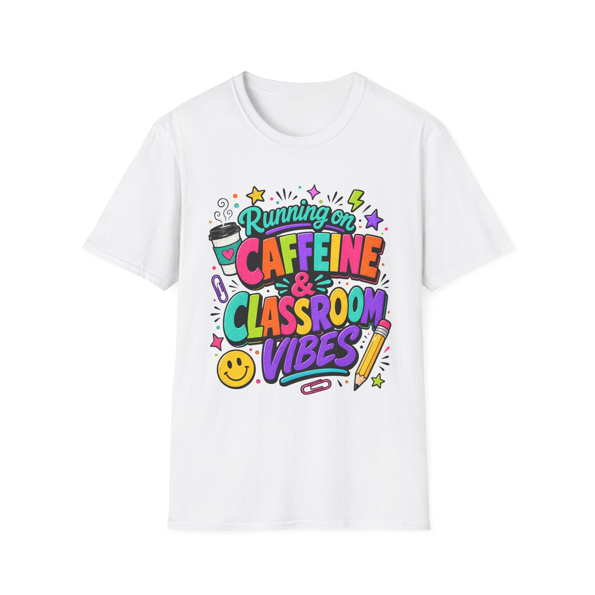 Running on Caffeine & Classroom Vibes Teacher Shirt